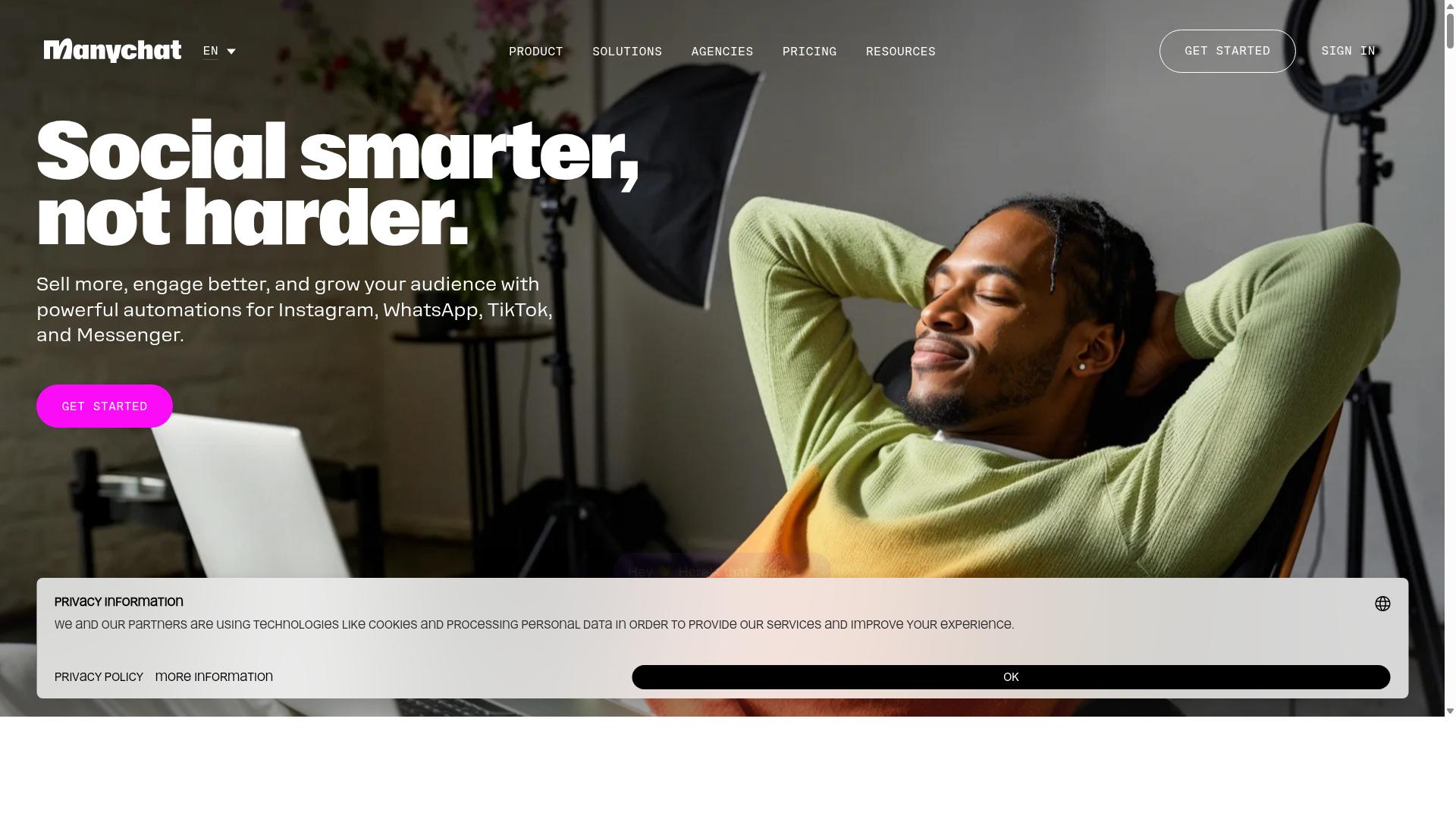 ManyChat website